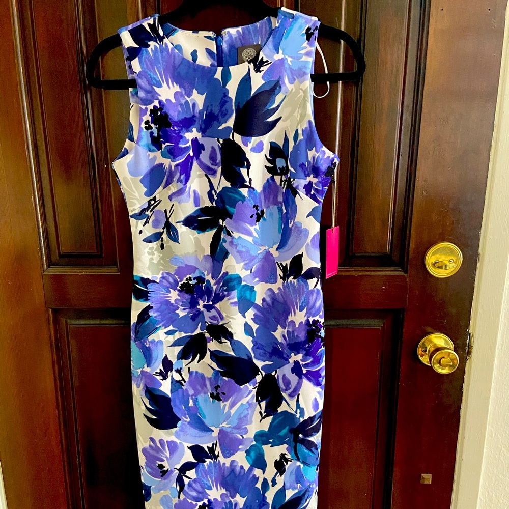 Vince Camuto Blue Floral Dress (Size 4, NWT)